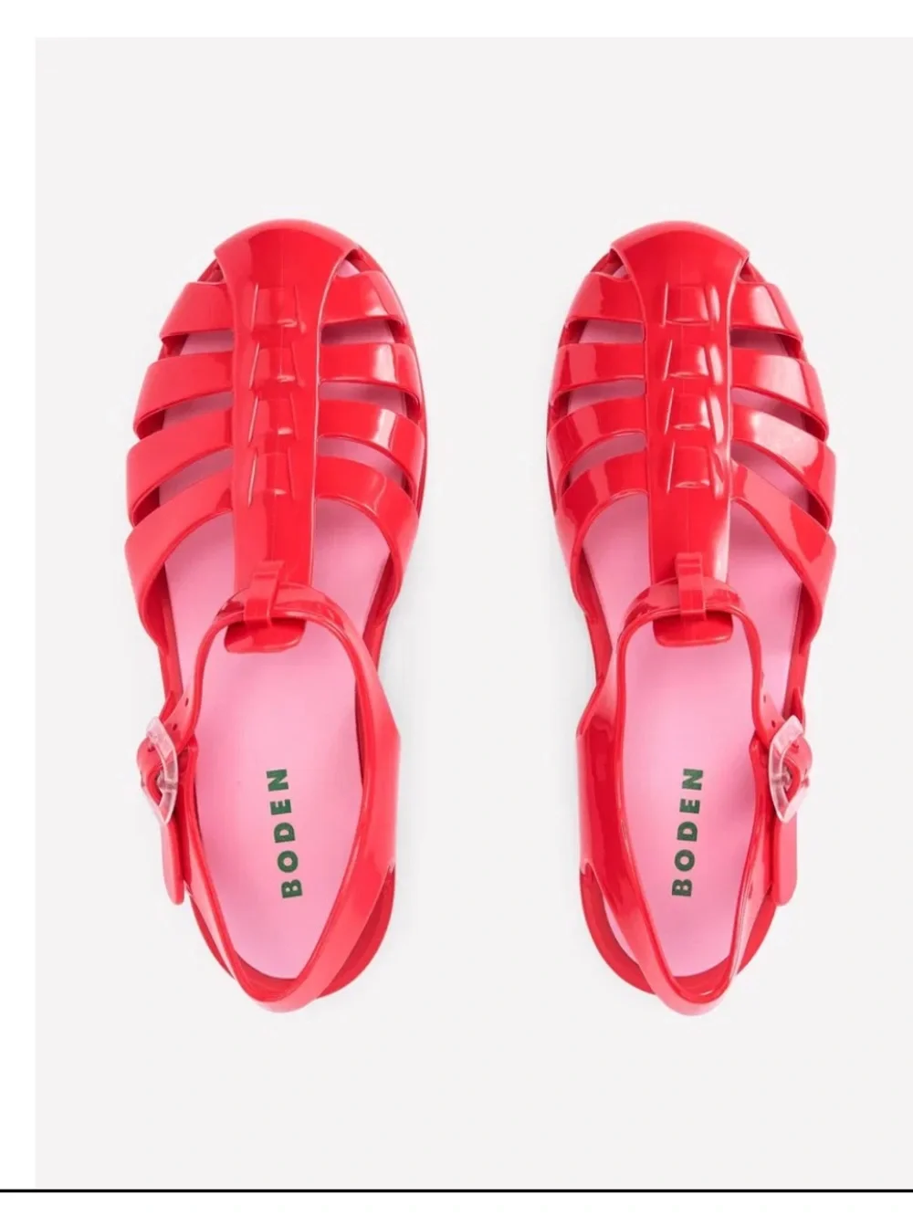 EUC Boden Jelly shoes red pink 41 made in Spain US 9.5